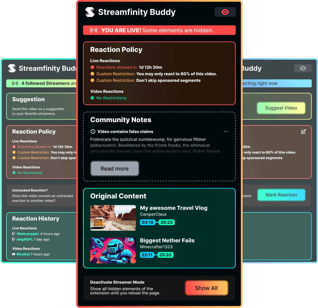 Streamfinity Buddy Extension Screenshot