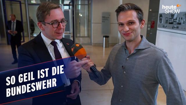 Fabian Köster dreht im Bundestag einen Werbespot für die Bundeswehr | heute-show vom 17.10.2025
