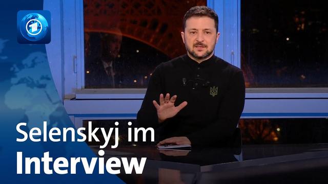 Selenskyj im Interview mit der ARD und anderen europäischen Sendern