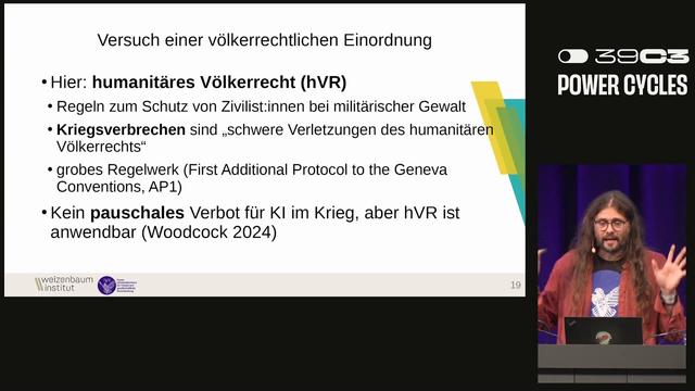 39C3 - Programmierte Kriegsverbrechen? Über KI-Systeme im Kriegseinsatz in Gaza und warum IT-Fachleu