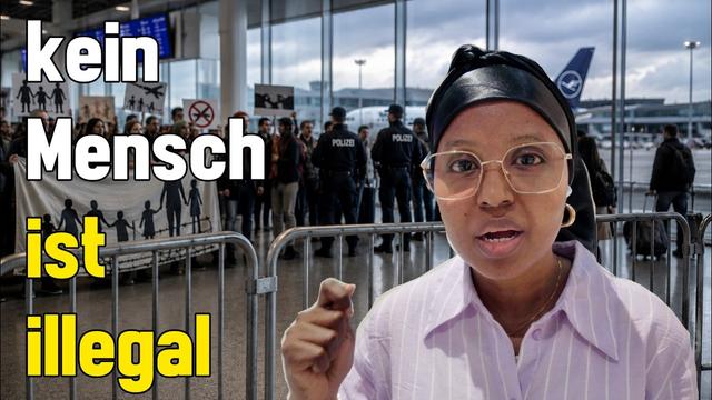 Demonstration gegen Abschiebungen am Frankfurter Flughafen