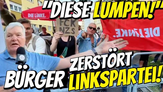 Bürger ZERSTÖRT Linkspartei! "Diese Lumpen.. dumm & dämlich!" Montags Demo Nürnberg Bayern Interview