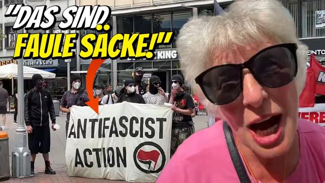 Abrechnung mit der ANTIFA! "Das sind FAULE Säcke!" Oma gegen links rechnet mit Gegendemonstranten ab