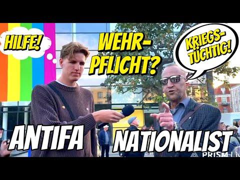 WEHRPFLICHT? 💥"Weil wir KRIEGSTÜCHTIG sein müssen!" 😱 Antifa vs. Nationalist Gespräch zur Bundeswehr