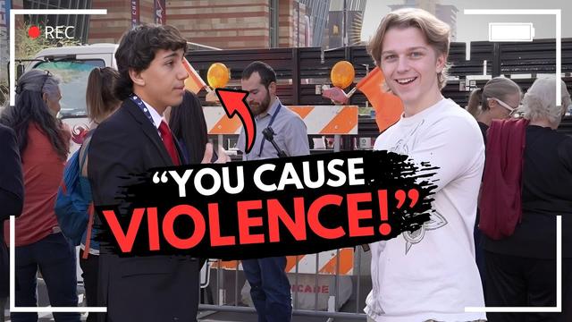 Cocky MAGA Kid Can't DEFEND Trump's Actions and RUNS AWAY