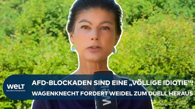 BLOCKADEN GEGEN AFD-PARTEITAG: „Eine völlige Idiotie“ | Sara Wagenknecht fordert Duell mit Weidel