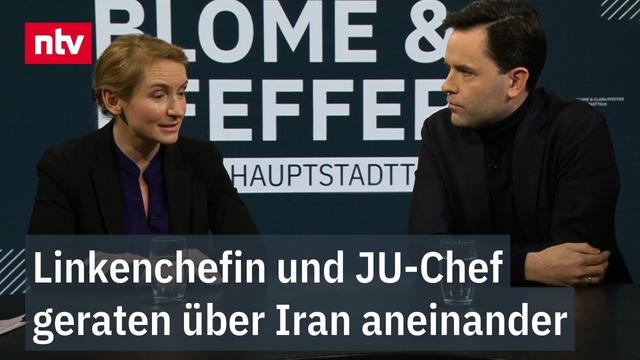 Linkenchefin und JU-Chef geraten über Iran aneinander - Schlagabtausch bei "Blome & Pfeffer"