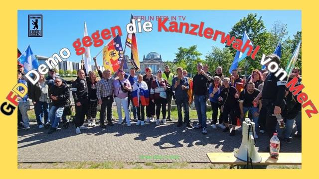 GFD-Demo/Mahnwache zur Kanzlerwahl von Merz in Berlin & Proasylgegendemo