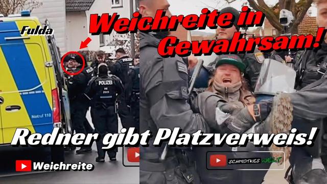 Weichreite in Zelle ! Polizei Hessen Fulda 28.3.26 Gründung AfD Jugend & Antifa Gegendemo