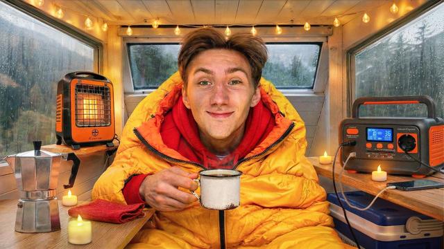 Ich lebe 3 Tage in einem Fahrrad Wohnwagen