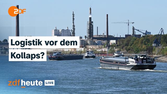 Niedrigwasser im Rhein: Probleme bei Lieferketten und die Folgen | ZDFheute live