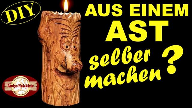 DIY Kerzenständer aus einem Ast einfach selber machen