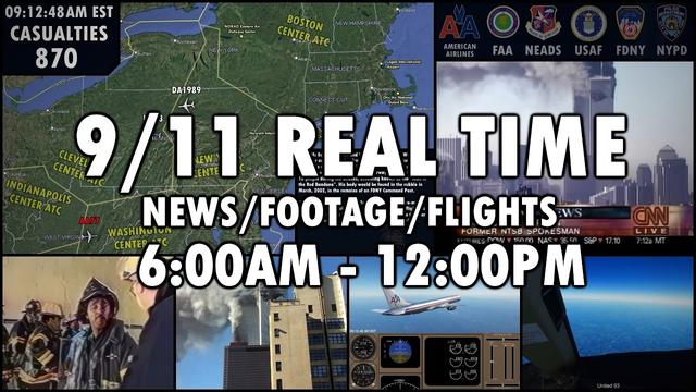 September 11th Attacks in REALTIME (6:00AM - 12:00PM) - News/Footage/Flight Simulations
