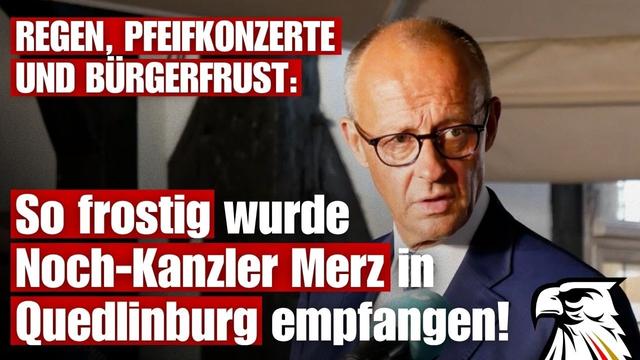 REGEN, PFEIFKONZERTE UND BÜRGERFRUST: So frostig wurde Noch-Kanzler Merz in Quedlinburg empfangen!