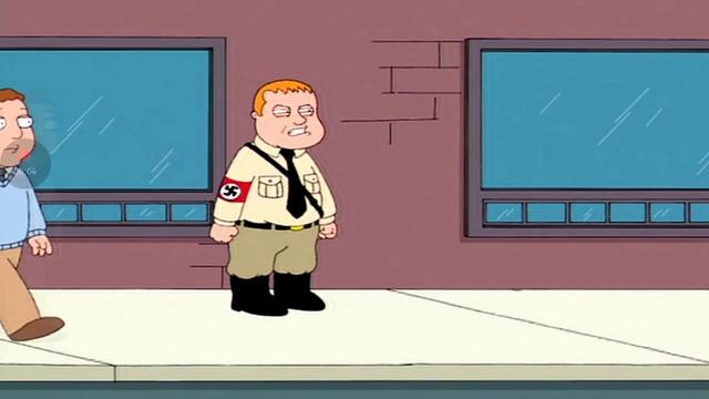 Family guy scene: neo-nazi with downsyndrome