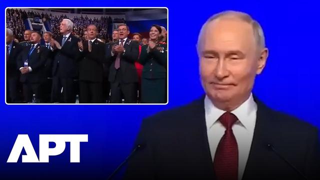 WATCH: Putin Smiles as Huge Hall Erupts in Chants of ‘Russia! Russia!’ | APT
