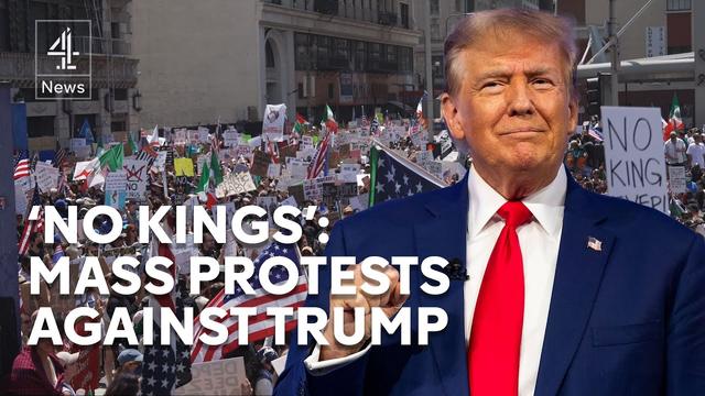 Huge crowds at ‘No kings’ protests against Trump across U.S