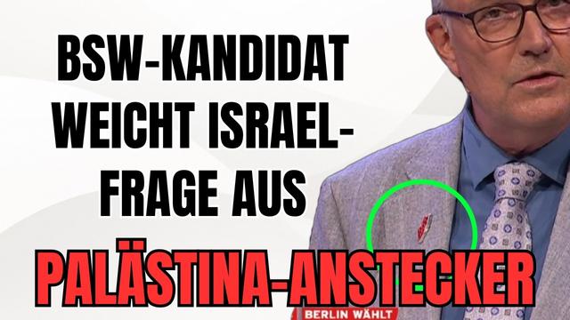 BSW-Kandidat sorgt mit Palästina-Anstecker für Eklat!