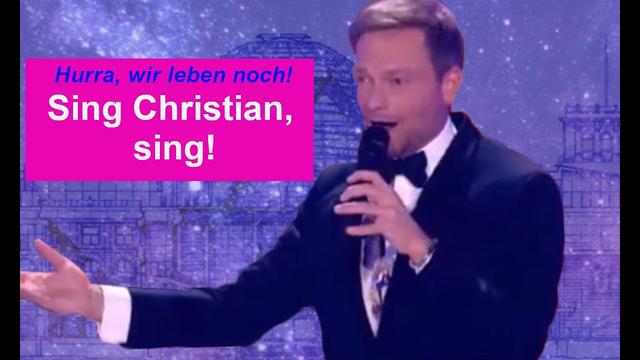 Christian Lindner singt 'Hurra, wir leben noch'
