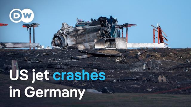 US F-16 crashes near air base in Germany | DW News