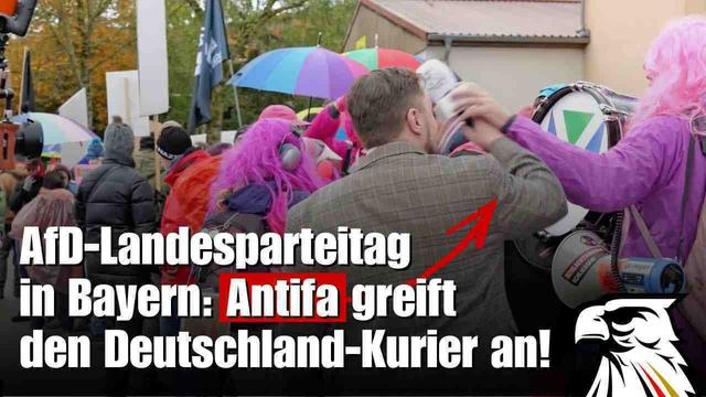 AfD-Landesparteitag in Bayern: Antifa greift den Deutschland-Kurier an!