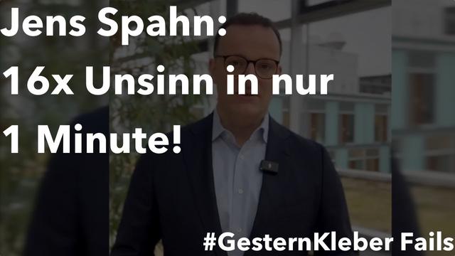 Jens Spahn: 16x Unsinn in nur 1 Minute!