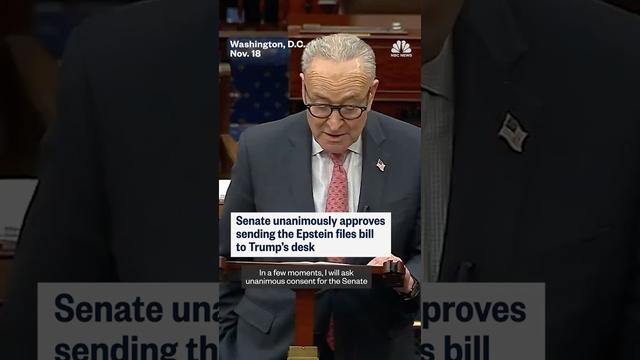 Senate unanimously approves sending the Epstein files bill to Trump's desk