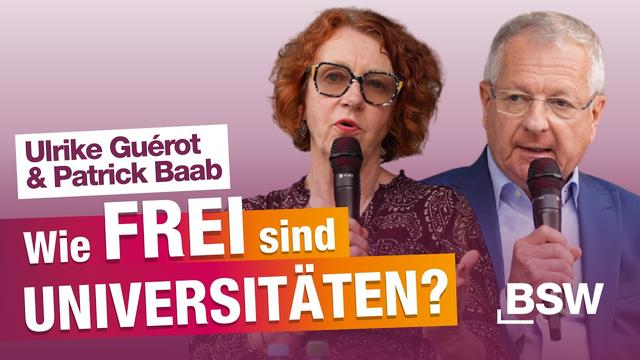 Ulrike Guérot & Patrick Baab bei BSW-Festival: Von Ukraine bis Gaza – Hochschulen als Konsensfabrik?