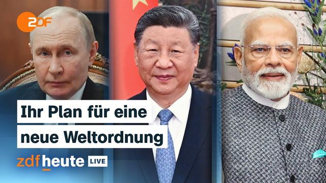 SCO-Gipfel in China: Wie sich Putin, Xi und Modi gegen den Westen formieren | ZDFheute live