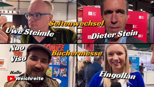 Uwe Steimle, Eingollan, Dieter Stein, NuoViso 9.11.25 "Seitenwechsel" Büchermesse Halle