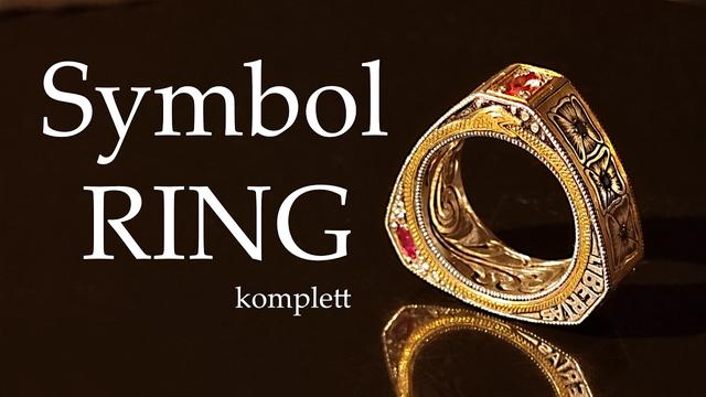 Dreiteiliger Symbolring komplett - Handgravur Ringprojekt