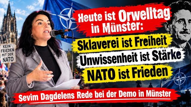 Orwelltag in Münster: Sevim Dagdelens Rede gegen die Preisverleihung an die NATO