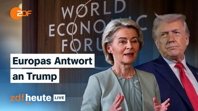 Streit um Zölle und Grönland: Rede von Ursula von der Leyen in Davos | Analyse bei ZDFheute live