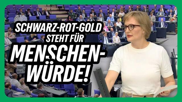Schwarz-Rot-Gold steht für die Menschenwürde