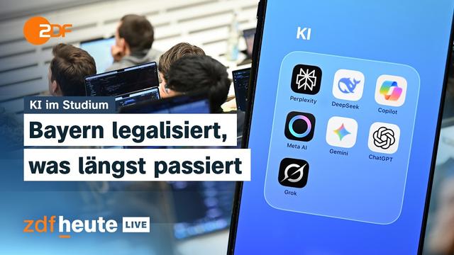 Bayern will KI in Uni-Prüfungen erlauben – Mit ChatGPT und Co. zum Abschluss? | ZDFheute live